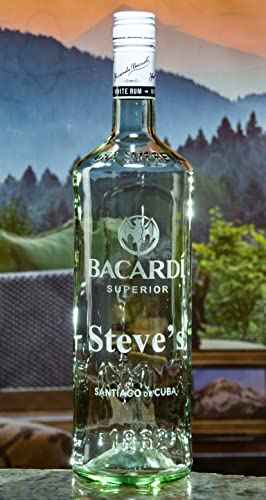 Bacardi Rom Kişiselleştirilmiş Kazınmış BOŞ Şişe / Sürahi (uygun ikame için Bacardi şişe)