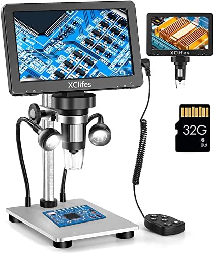 XClıfes 4.3 inç LCD dijital mikroskop, sikke mikroskop el USB mikroskop 50X-1000X büyütme Video kamera yetişkinler için 8