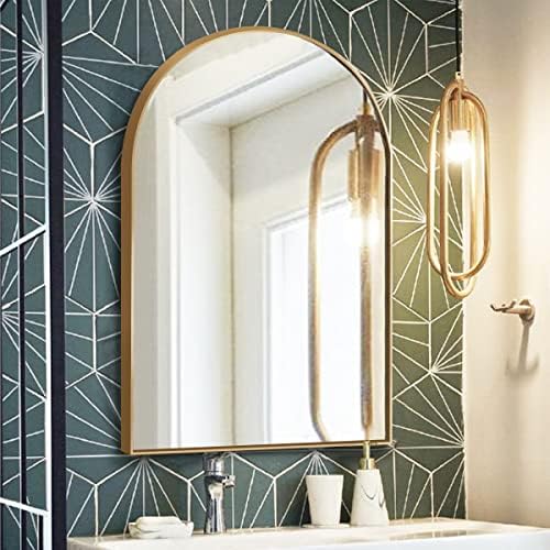 OGCAU Duvara Monte Banyo Aynası, Kemerli Duvar Aynası, Duvar için Banyo Aynaları, Banyo için Dekoratif Duvar Aynası, Giriş