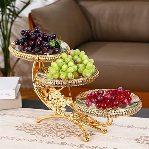 MJWDP meyve tabağı oturma odası çok katmanlı kurutulmuş meyve tabağı ev yaratıcı meyve tabağı ışık Luxurys rüzgar cam şeker