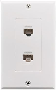 Cat6 Duvar Plakası ve Kilit Taşı, Fly Tiger, Rj45 Jack Ethernet Konektörü, Dişi Dişi, Beyaz (2 Bağlantı Noktası)