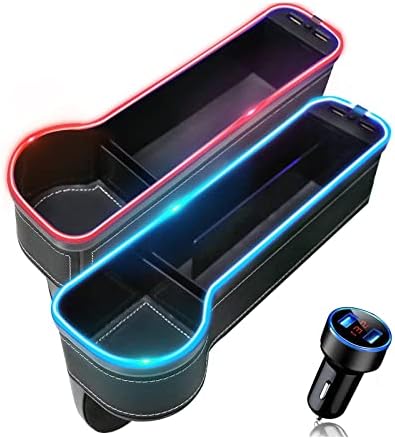 Tutor Oto 7 renk değiştirme araba koltuğu Gap dolgu organizatör, USB hızlı şarj ile çok fonksiyonlu koltuk Gap saklama kutusu,