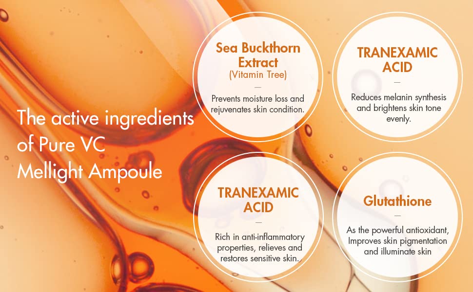 Dr. Ceuracle C Vitamini Tozu yüzde 10 Ampul Saf VC Mellight Serum ile Yüz için Hippophae Rhamnoides Meyve Özü 59 % Premium