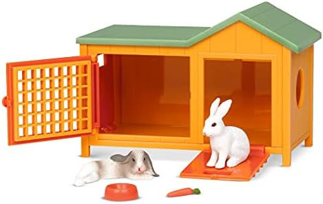 Battat tarafından Terra-Bunny Kafesi - Bunny Tavşan Oyuncak Hayvan Figürü Playset Çocuklar için 3 Yaşında ve Üstü (5 Adet)