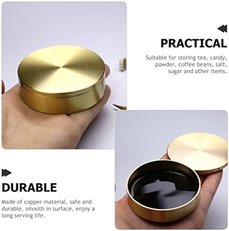 Zerodeko Metal çay teneke kutusu Bakır çay tenekesi Kapaklı Pirinç Gıda Saklama Kavanozu Dekoratif çay kapları Gevşek Yaprak
