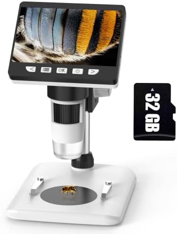 LCD Dijital Mikroskop, ANKİLİN 4.3 1080P USB Para Mikroskop Kamera Yetişkinler ve çocuklar için Hediye, 50-1000X büyütme,