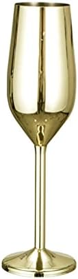 WJCCY 200 ml Paslanmaz Çelik şampanya kadehi Kadeh Düşmeye dayanıklı Avrupa Kabarcık Cam Düğün cam kırmızı şarap şişesi (Renk