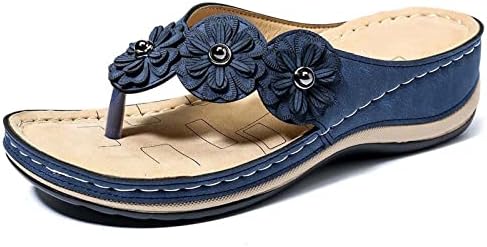 Kadınlar için sandalet Moda Vintage Çiçek platform sandaletler Yaz Kemer Desteği Ortopedik Flip Flop Sandalet Ayakkabı