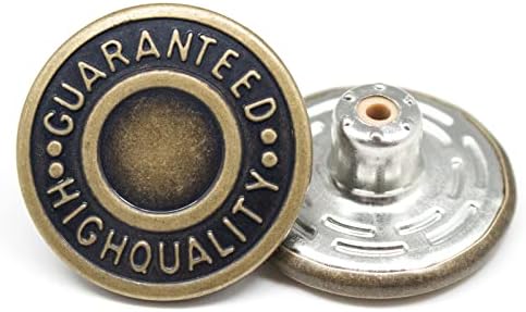 F & G 17mm Kot Düğmesi Tack Ceket Düğmeleri Metal Değiştirme Kiti 30 Setleri (17mm Bronz)