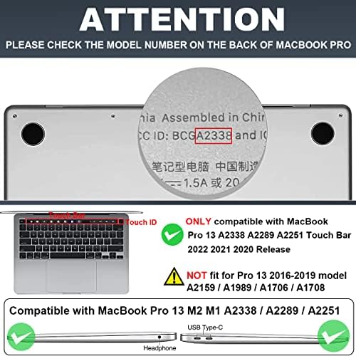 MacBook Pro 13 inç Kılıf ile Uyumlu LCMOCİCO M2 2022 2021 2020 Model A2338 M1 A2289 A2251 Dokunmatik Bar ve Dokunmatik Kimlikli,