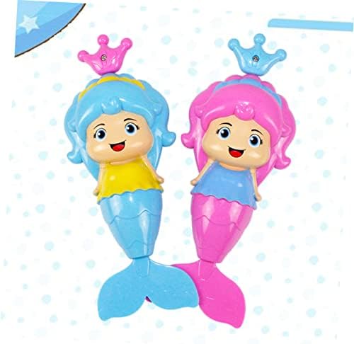 Totority 2 adet Hayvan Oyuncak Mermaid Oyuncaklar Banyo Oyuncak Hayvan Banyo Oyuncakları Plastik Banyo Oyuncakları Wind up