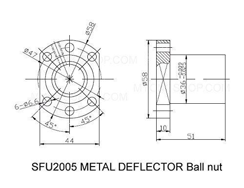 FBT Çapı.20mm 2005 ballscrew CNC Parçaları Kitleri = SFU2005-L800 mm + Metal Deflektör Ballscrew somun + FK15 FF15 nd Destek