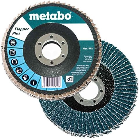 Metabo 629485000 6 x 7/8 Sineklik Artı Aşındırıcılar Flap Diskler 60 Kum, 10 paket