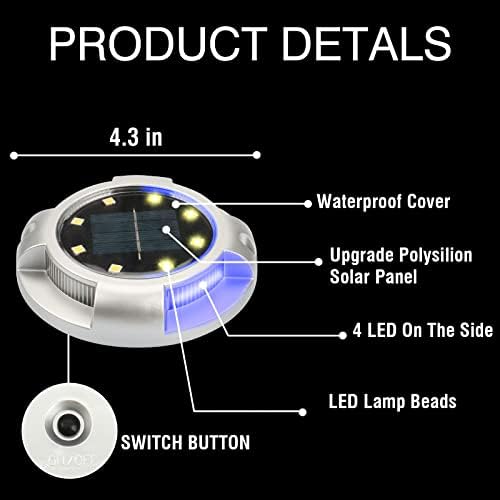 HIYALOT 4 paket güneş Driveway ışıkları güverte ışıkları LED kablosuz IP68 su geçirmez açık uyarı adım ışıkları ışaretleyici