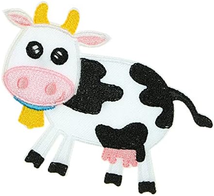 JPT-İnek Çiftlik Hayvanları ÖKÜZ Boğa Sevimli Karikatür İşlemeli Aplike Demir / Yamalar üzerinde Dikmek Rozeti Sevimli Logo