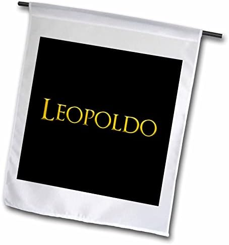 3dRose Leopoldo Amerika'da Yaygın erkek Bebek Adı. Siyah Muska üzerinde Sarı - Bayraklar (fl-361727-2)