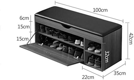 ZR-Ayakkabı Tezgahını Değiştirin, Kapı depolamalı tabure Oturun / çekyat Tabure Kahverengi (Boyut : 2 kat-100cm)