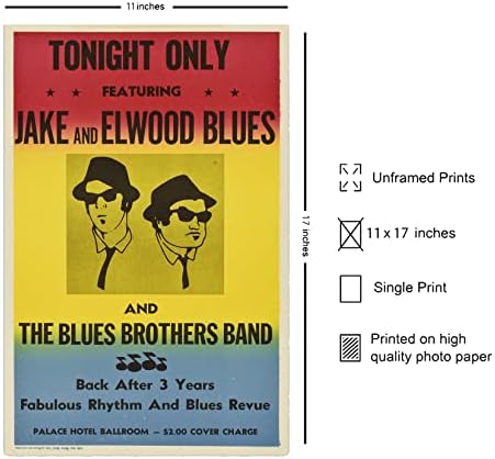 XIHOO Blues Kardeşler Konser Posteri Çerçevesiz Hediye 12x 18 (30 cm x 46 cm)