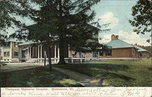 Thompson Memorial Hastanesi Brattleboro, Vermont VT Orijinal Antika Kartpostal