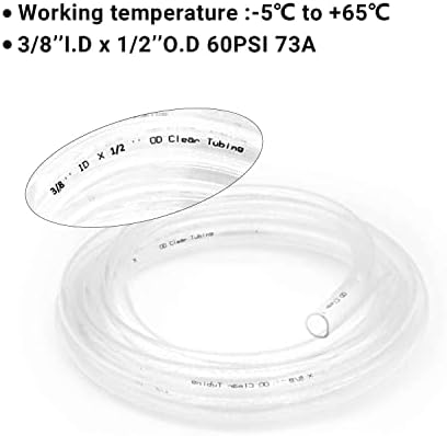 3/8’ ID × 1/2 OD - 10 ft Şeffaf Plastik Vinil Boru,Esnek PVC Hortum Transfer Suyu Hava Yağı için Hafif Toksik Olmayan vinil