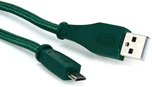 Roland Bağlantı Kablosu, USB-A'dan Mikro USB'ye, Yeşil Dokuma, 10 Fit