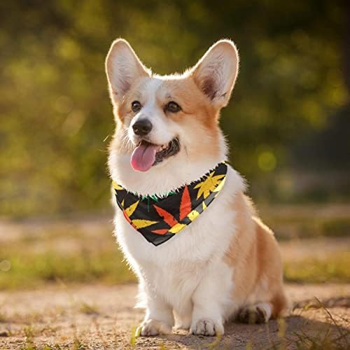 2 Paket Köpek Bandana Retro Esrar Esrar Yaprakları Desen Kız Erkek Pet Önlükler Köpek Eşarp Fular Yıkanabilir Bandanalar