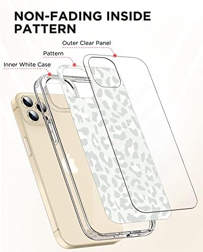 Iphone 14 Pro Kılıf ile Uyumlu ANSHOW, Ekran Koruyuculu [Telefon Kılıfında Kişilik], Güzel Leopar Desenli Yumuşak TPU Tampon