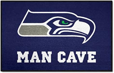 FANMATS 14369 Seattle Seahawks Adam Mağara Başlangıç Mat Vurgu Halı-19in. x 30 inç. / Spor Fan Ev Dekor Halı ve Tailgating