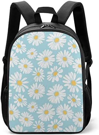 Papatya çiçek Unisex sırt çantası hafif sırt çantası moda omuz çantası su şişesi cepler ile