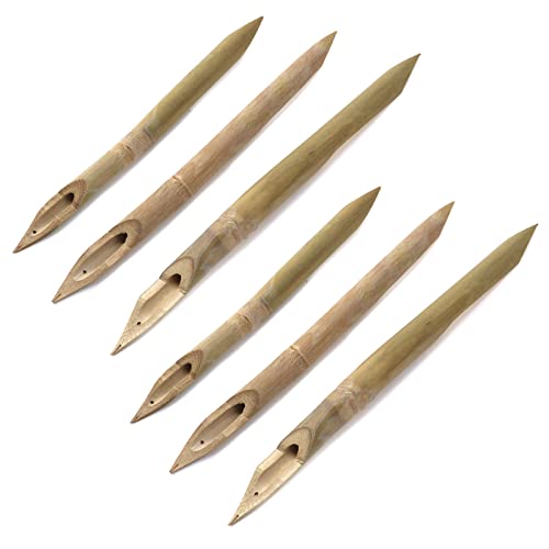 Mewutal 6 Pcs Sert Bambu Kamış Kalemler Seramik Boyama Kalem Ahşap Delik Zımba Çift Kafa Çömlek Şekillendirme Oyma Araçları