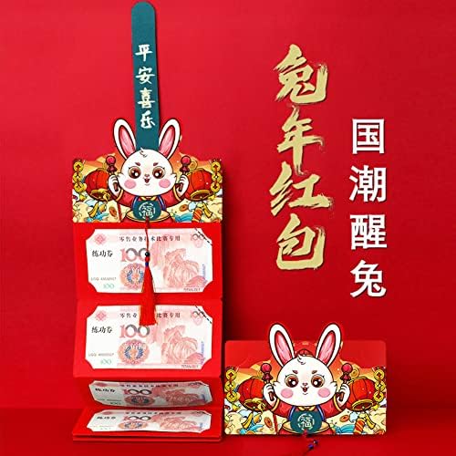 5 Adet Çin Yeni Yılı Kırmızı Zarflar, Katlanabilir Kırmızı Cep Zarfları Hong Bao Hediye Para Zarfları 2023 Tavşan Yılı Şanslı