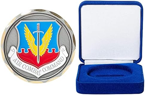 Amerika Birleşik Devletleri Hava Kuvvetleri Hava Muharebe Komutanlığı Mücadelesi Coin ve Mavi Kadife Ekran Kutusu