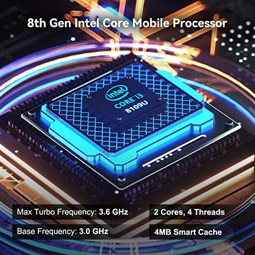 GEEKOM Mini PC, Mini İT8 Mini Bilgisayar i3-8109U(3.6 GHz'e kadar), 8GB Çift DDR4 256G SSD Windows 11 Pro Küçük Masaüstü