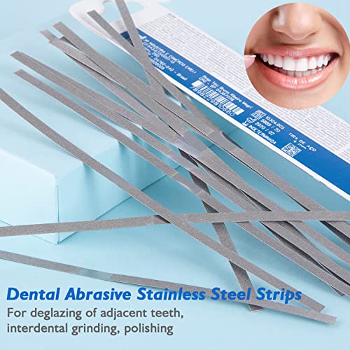 faruıjıe Diş Paslanmaz Çelik Parlatma Şeritleri-Diş Aşındırıcı Paslanmaz Çelik Şeritler Diş Diş Dosyası 4MM Çift Taraflı