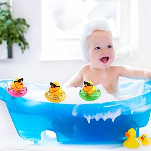 Banyo oyuncak ördekler Karikatür Lastik Ördek yüzme simidi Kolye Güneş Gözlüğü Bebek Duş Oyuncak Araba Süsler Pano Dekorasyon