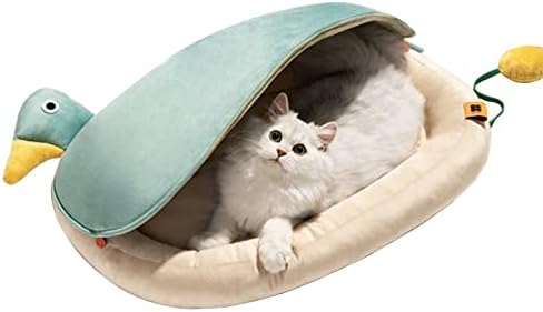 LÜZHONG Pet Kedi Yatak-Yastık ile Sevimli Evcil Hayvan Evi, Sevimli Mağara Kedi Yatağı, Kaymaz Tabanlı Kedi ve Köpek Yavruları