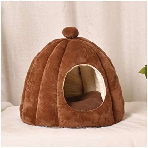 WXBDD Sıcak Çıkarılabilir Kedi Mağara Yatak Yarı Kapalı Kapüşonlu Kulübesi Yatak Uyku Evi Yastık (Renk: E, Boyutu: 56 CM
