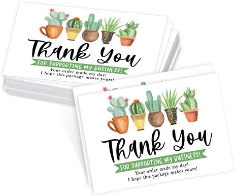 25 Kaktüs Küçük işletmeler için teşekkür kartları, işimi desteklediğiniz için teşekkür Ederiz Müşteri takdir notu kartları,