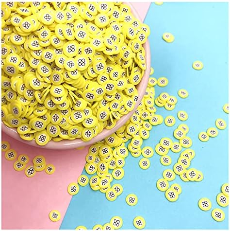 KEMEİLİAN RTAO10 50 g/grup 5mm Polimer Sarı meyve dilimi Sıcak Kil Sprinkles El Sanatları Yapımı için DIY Scrapbooking Tırnak