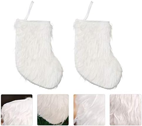 Abaodam 2 adet Noel Çorap Noel Ağacı hediye keseleri Dekoratif Çorap Şeker Torbalar