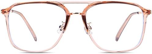 DUCO Retro kare Aviator mavi ışık gözlük erkekler için büyük Boy mavi ışın engelleme gözlük Bilgisayar gözlükleri 70s Vintage