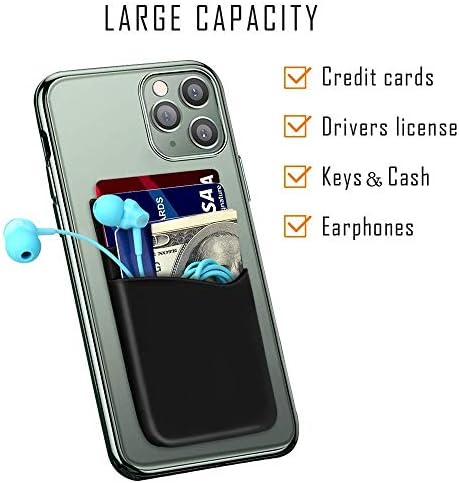 SHANSHUI Telefon Cüzdanı, Telefonun Arkası için İnce Silikon Çubuk Kart Tutucu Kredi ve Kimlik Kartı Tutucu Cep Kılıfı iPhone/Samsung
