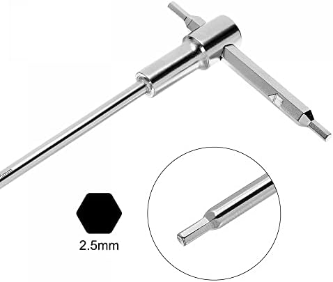 uxcell 2.5 mm Sürgülü T-Kolu Hex Anahtar Anahtarı için Hızlı İplik, CR-V Çelik