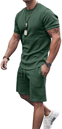 lookwoild erkek Kısa Setleri Kıyafetler 2 Parça Yaz Eşofman Kısa Kollu Gömlek ve şort takımı Rahat Spor Takım Elbise