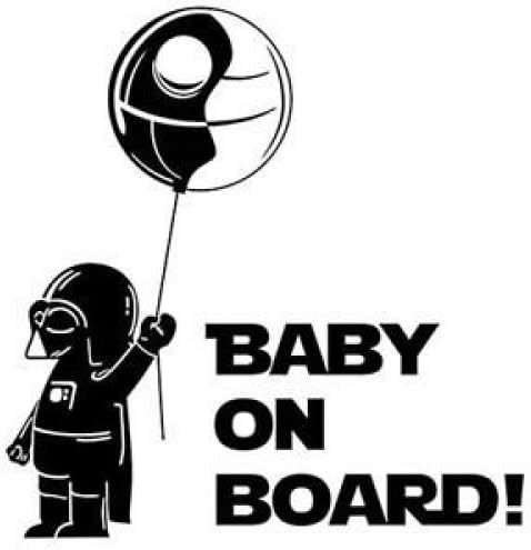 Darth Vader Baby on Board Star Wars Sticker Çıkartma Dizüstü Bilgisayar için Araba Pencereleri Odası (5.5 inç, Siyah)