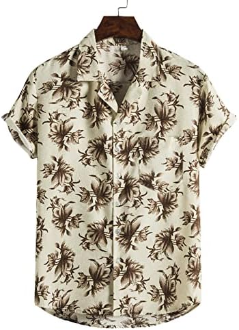 UBST erkek yazlık gömlek Yeni Boho Grafik Kısa Kollu Düğme Aşağı Vintage İş Casual Tops Slim Fit havai gömleği