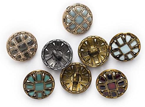 LEPSJGC 5 adet Retro Emaye Metal Düğmeler Dikiş Scrapbooking için Ceket Kazak El Sanatları İşi Giyim Şapkalar