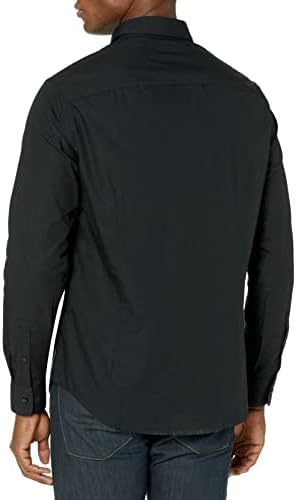 A / X ARMANİ DEĞİŞİM erkek Uzun Kollu Simge Logo Düğme Gömlek