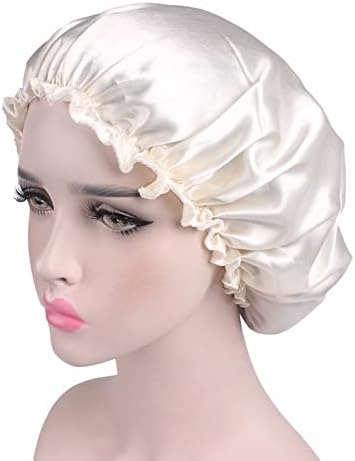 Kadın Saten Bonnet, İpek Bonnet Uyku için Saç Bonesi, Elastik Saten Gece Şapkası Banyo için saç bonesi Kıvırcık Saçlar için
