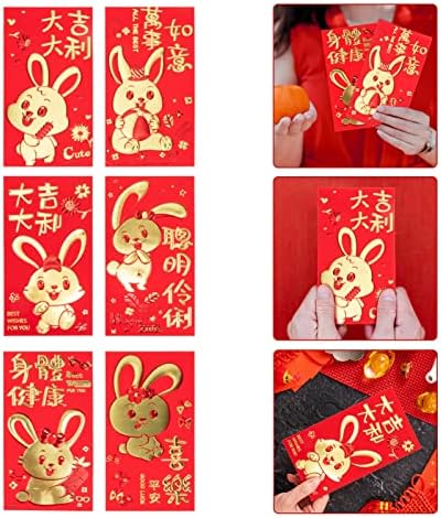 ABOOFAN Yeni Yıl 30 adet Yeni Yıl Kırmızı Paketler Tavşan Yılı Kırmızı Zarflar Çin Parası Kırmızı Paket Şanslı Para Paketi